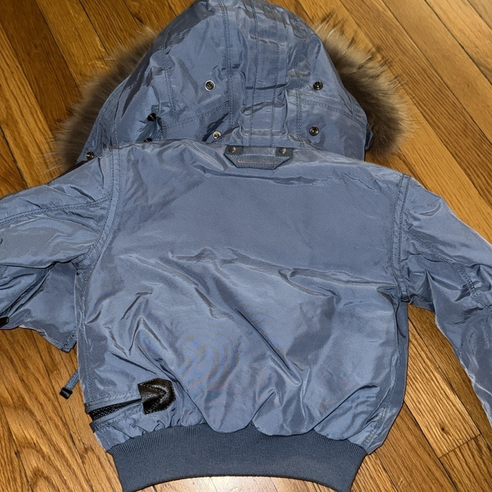 Parajumpers Kids masterpiece series Powder Blue Puffer Jacket with Fur-Trim Hood - Picture 9 of 16